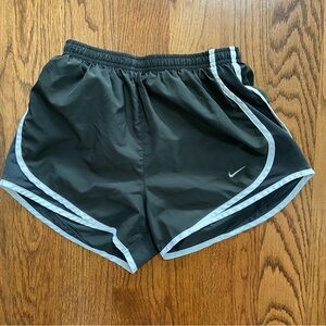 Nike Dryfit Athletic Running Shorts Dark Grey and White Size Small